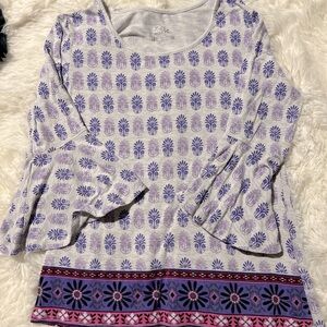 Pretty purple and white flare sleeve top #kidsclothing